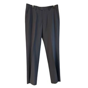 Pazoni 712F Mens Navy Blue 100% Virgin Wool Dress Pants Made in Italy Size 34